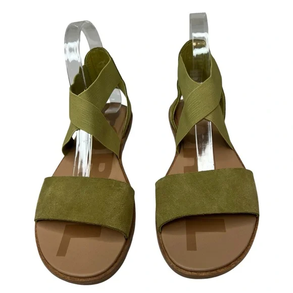 SOREL Ella II Olive Suede Leather Crisscross Sandals 8.5 - Picture 3 of 7